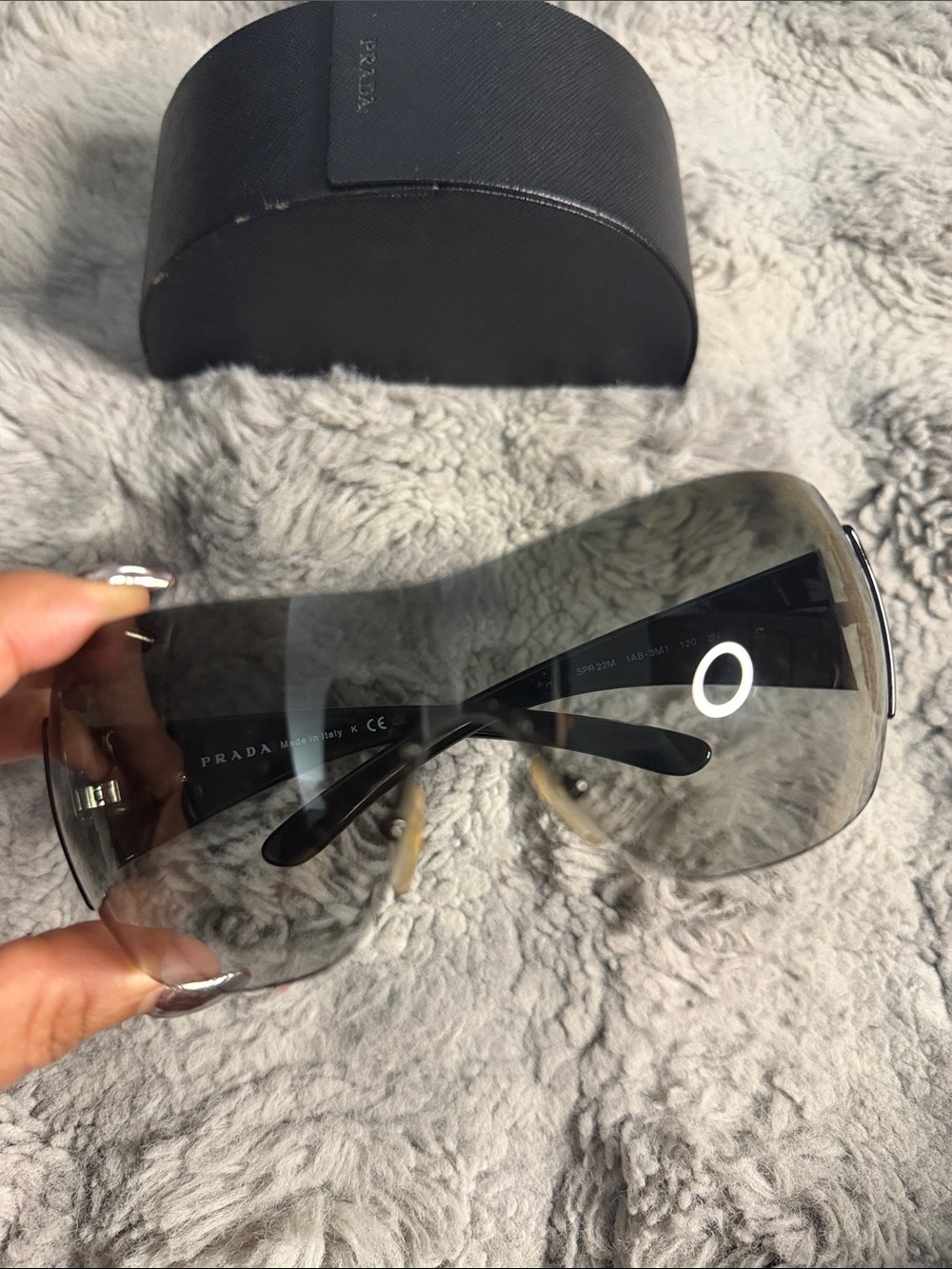 Prada unisex Black/Brown Gradient Shield Sunglasses - Picture 2 of 14